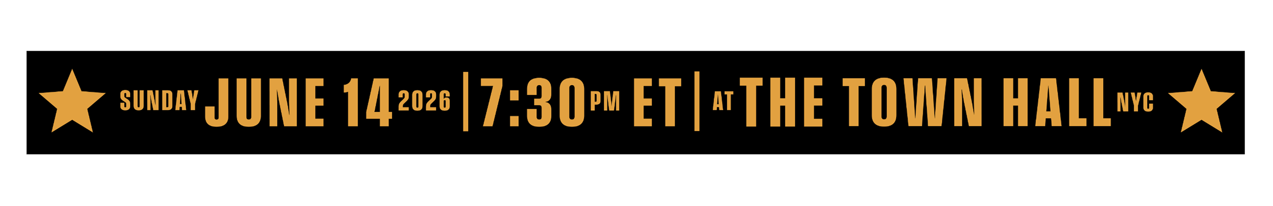Sunday June 14, 2026 | 7:30pm ET | at The Town Hall NYC